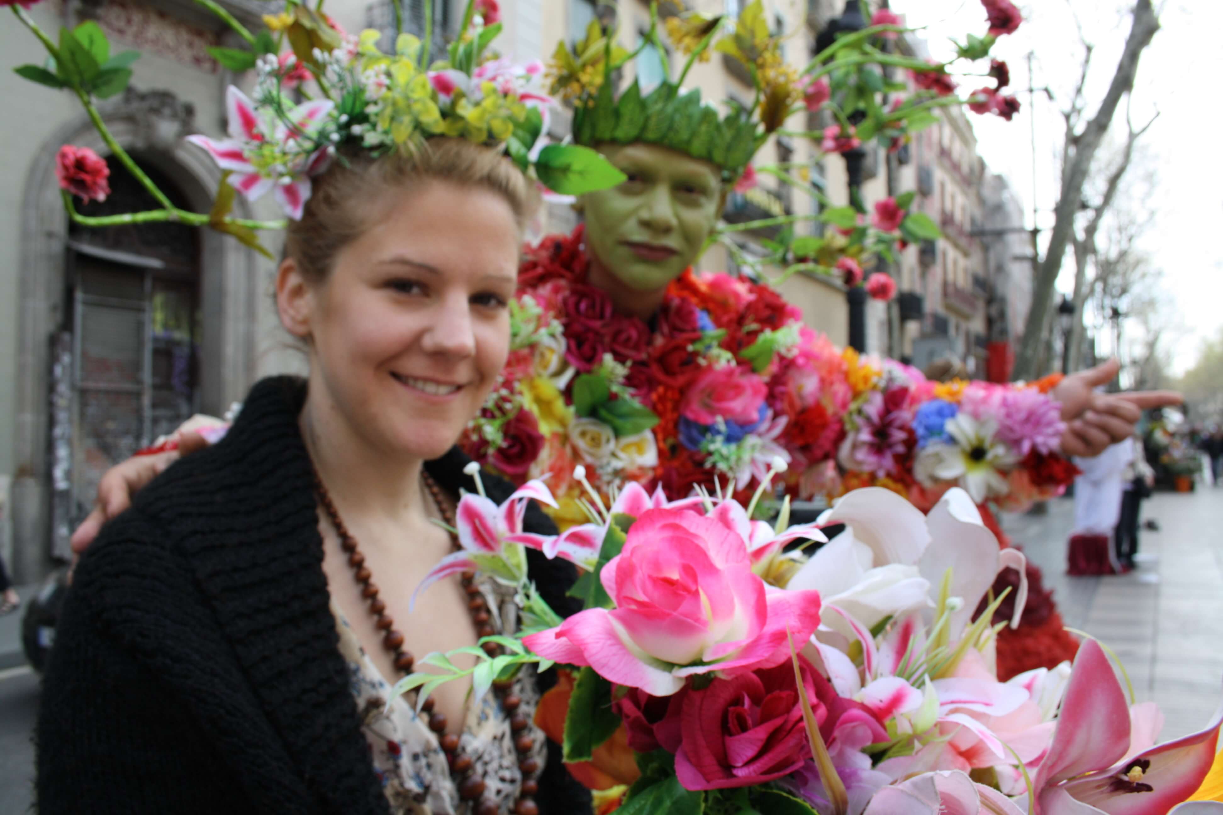 Walking down Las Ramblas, Barcelona