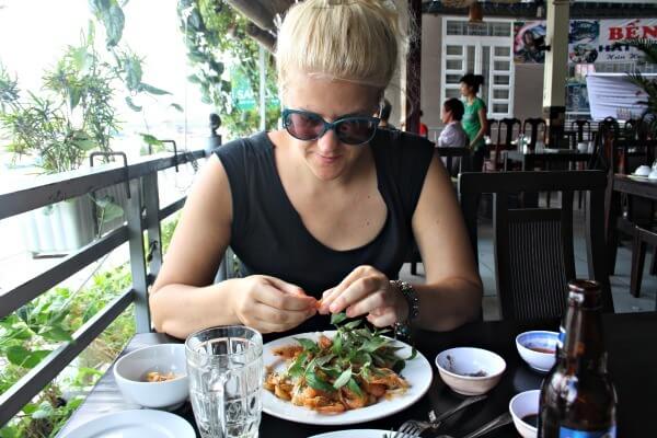 me shelling prawns nha trang