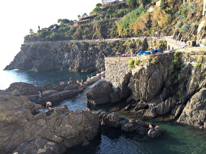 Swimming in Manarola