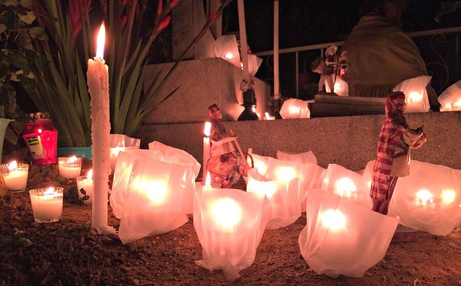Candles at day of the dead festival