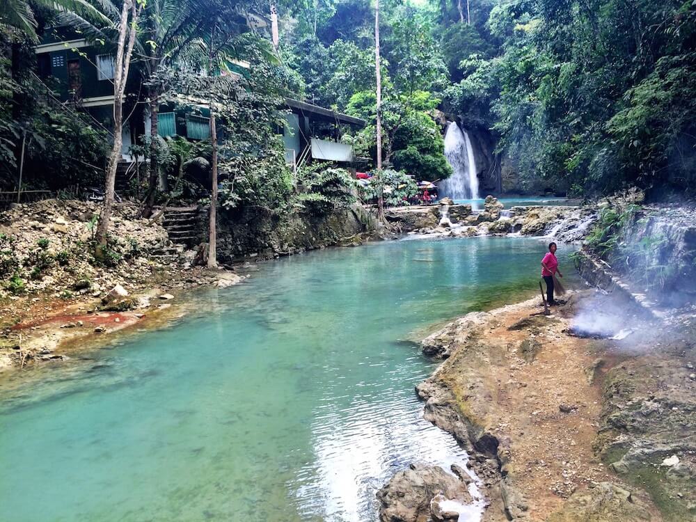 Exploring Kawasan Falls by bus