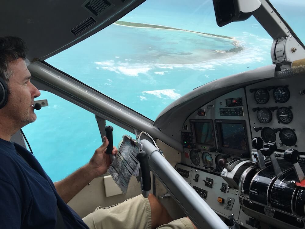 Sitting in the front of the plane