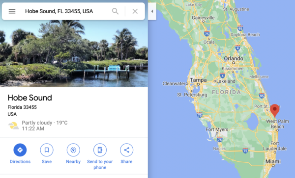 hobe sound on a map 