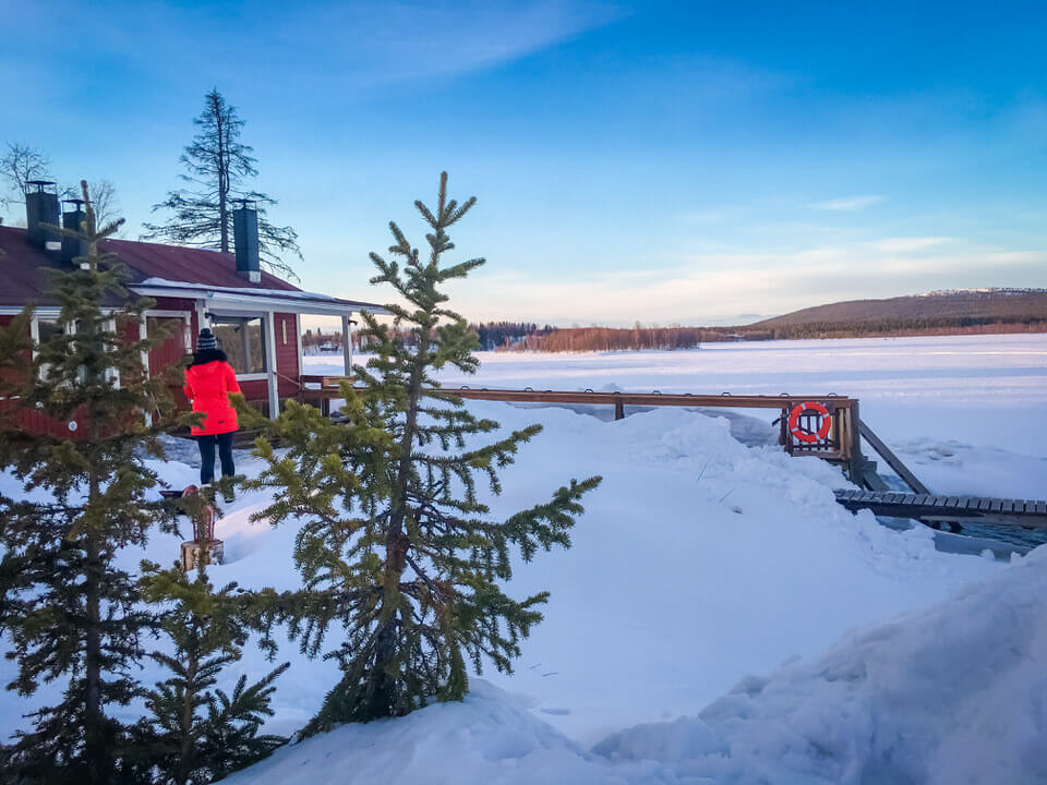 Ice hole swimming Finland 