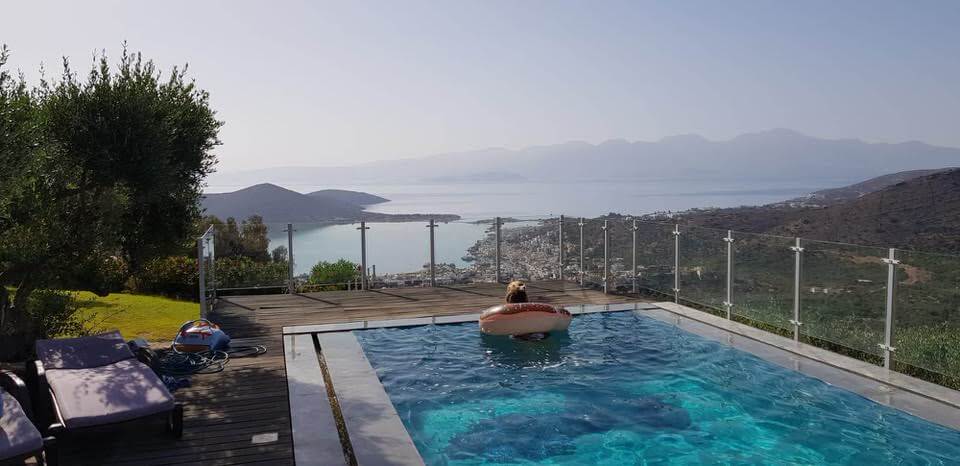 Relaxing in the pool in Elounda on a crete holiday