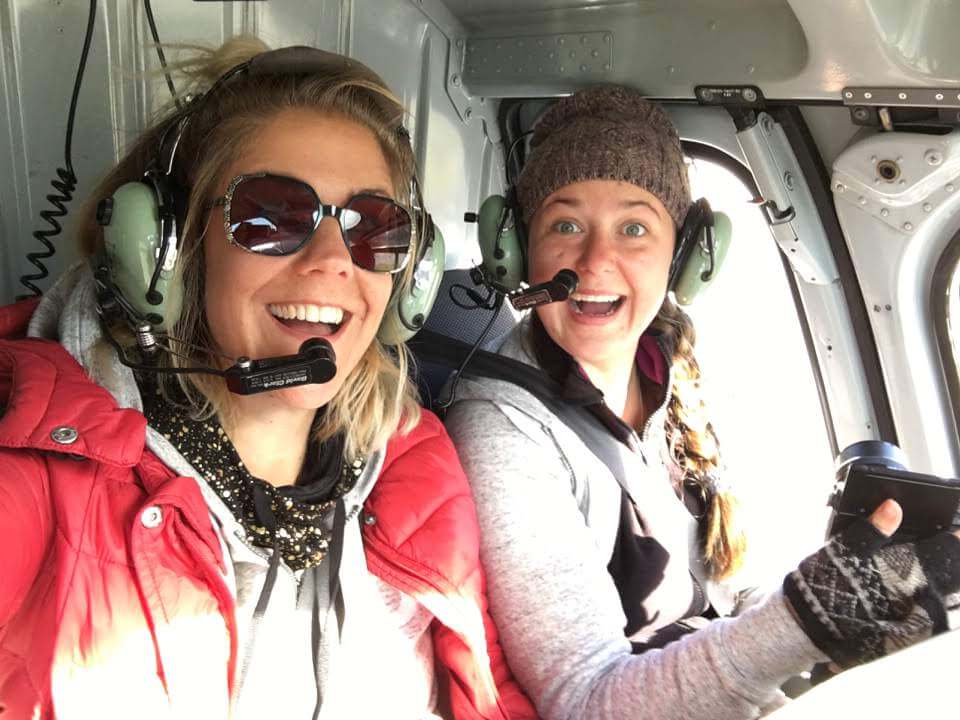 Flying in a helicopter in canada