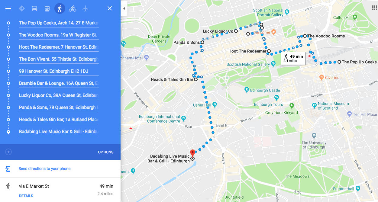 Cocktail bars in Edinburgh