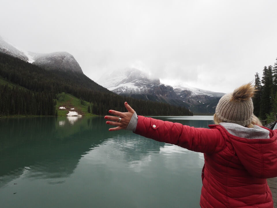Looking out over Emerald Lake