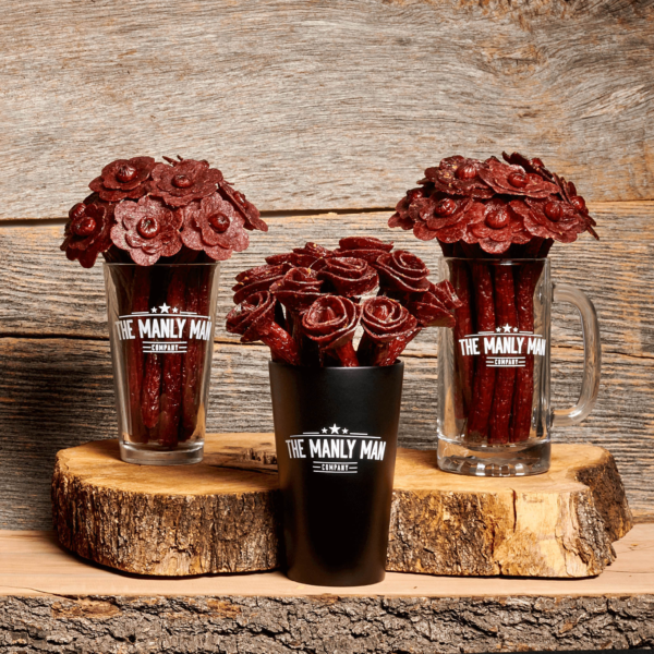 Flowers made from beef jerky