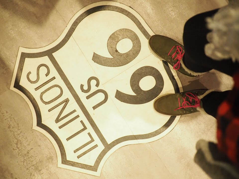 Me standing on the Route 66 sign 