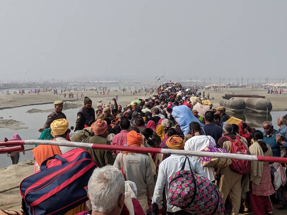 Over the bridge at the Kumbh mela