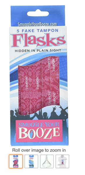 a box of fake pink tampons