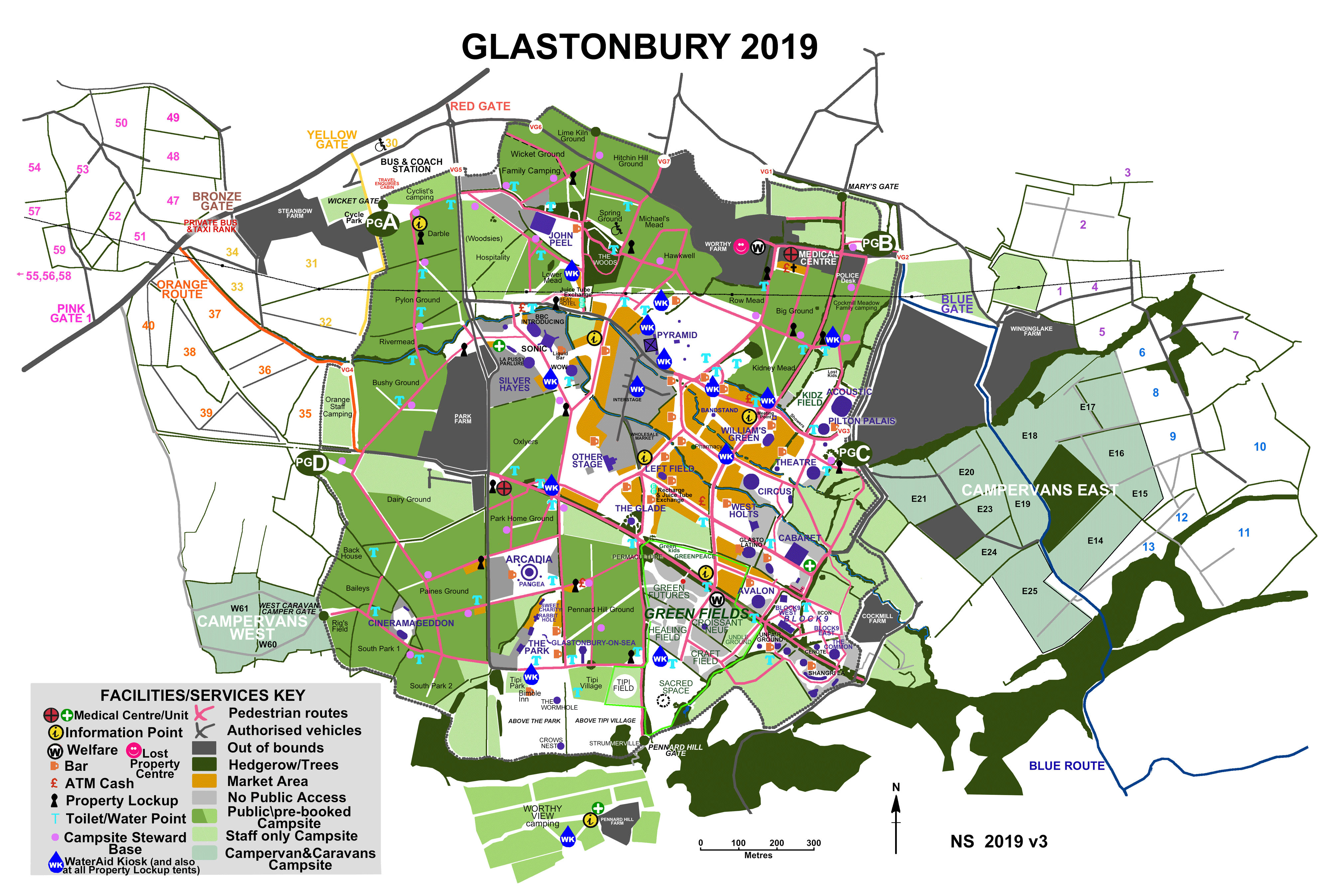 Map of Glastonbury