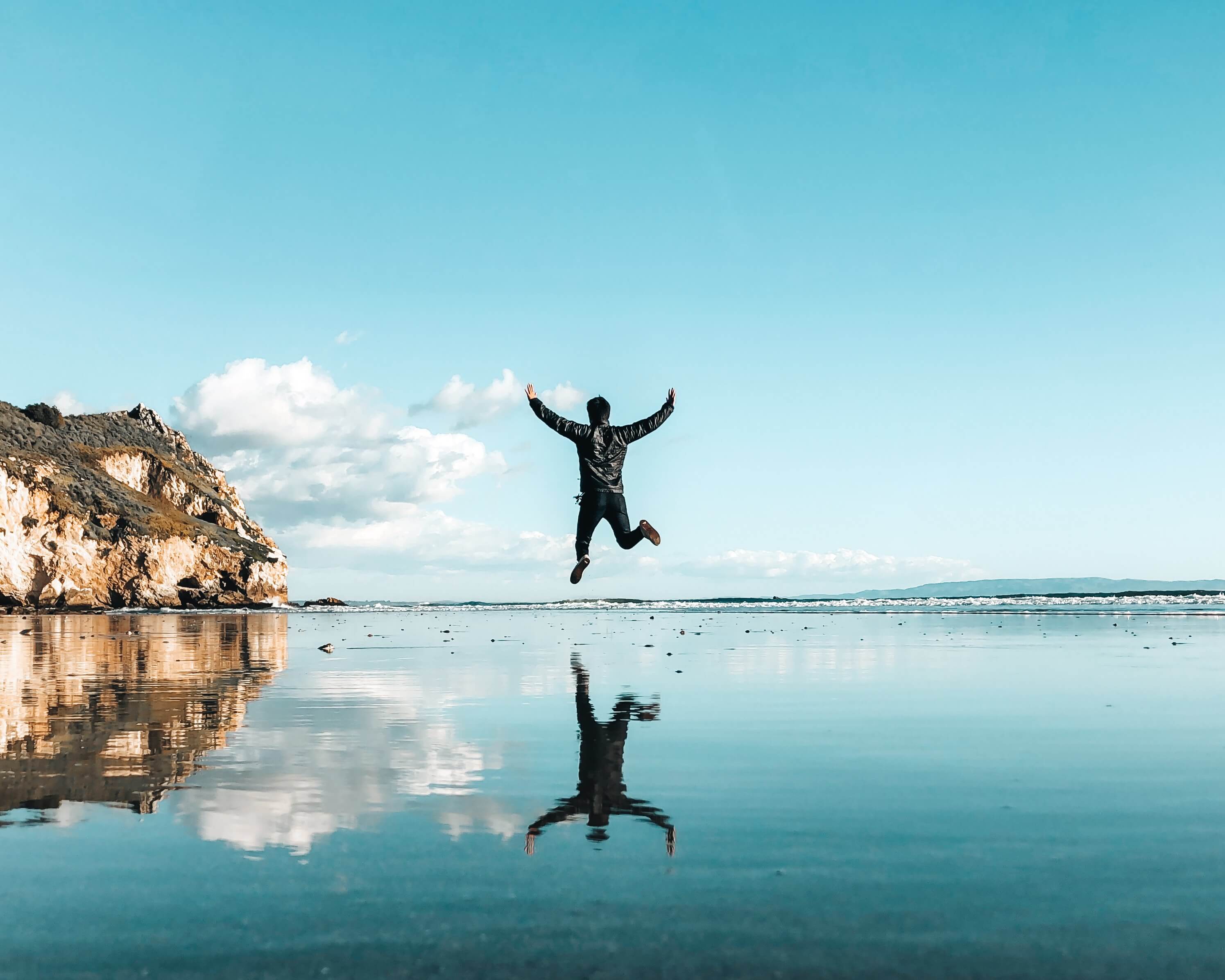 man jumping in san luis obispo