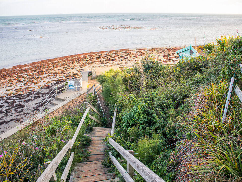 steps down to Bembridge Beach