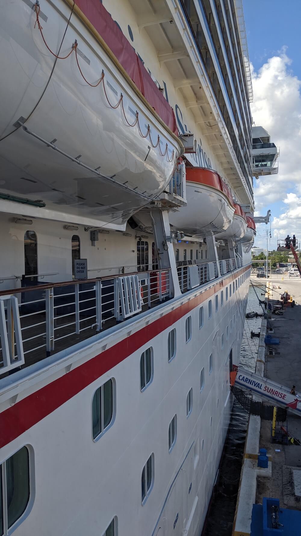 boarding the Carnival sunrise