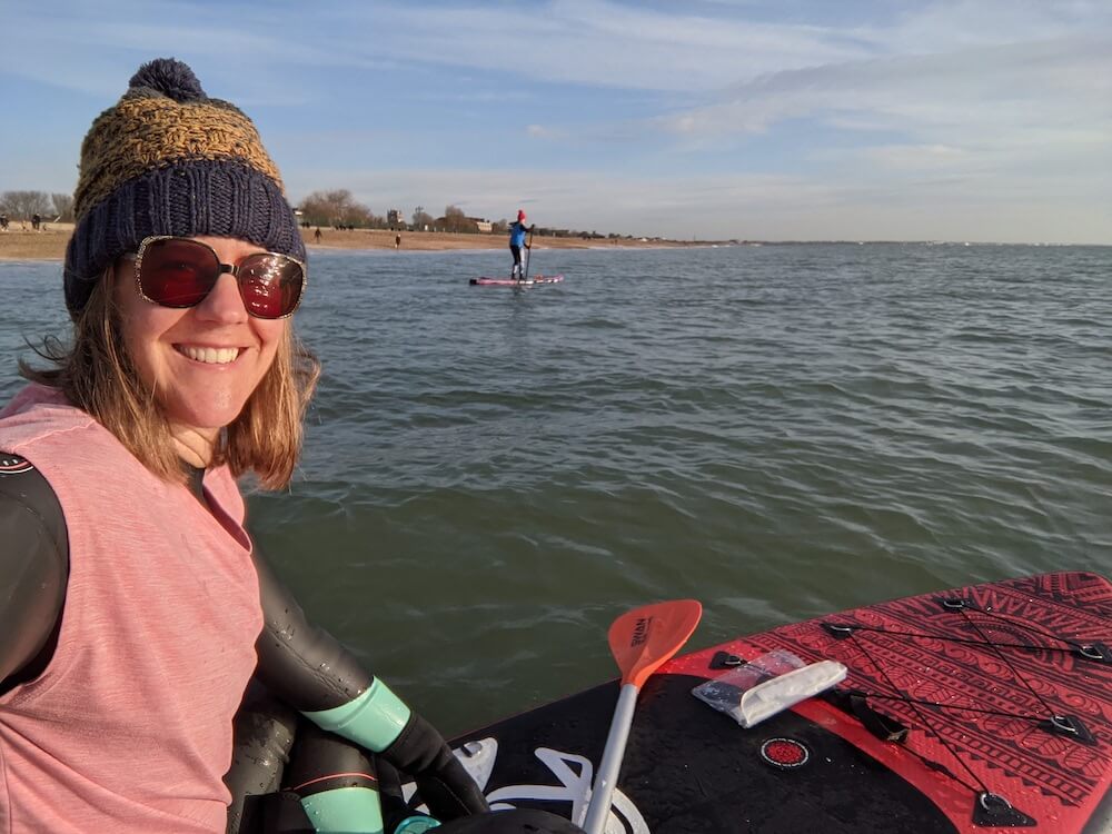 winter paddleboarding