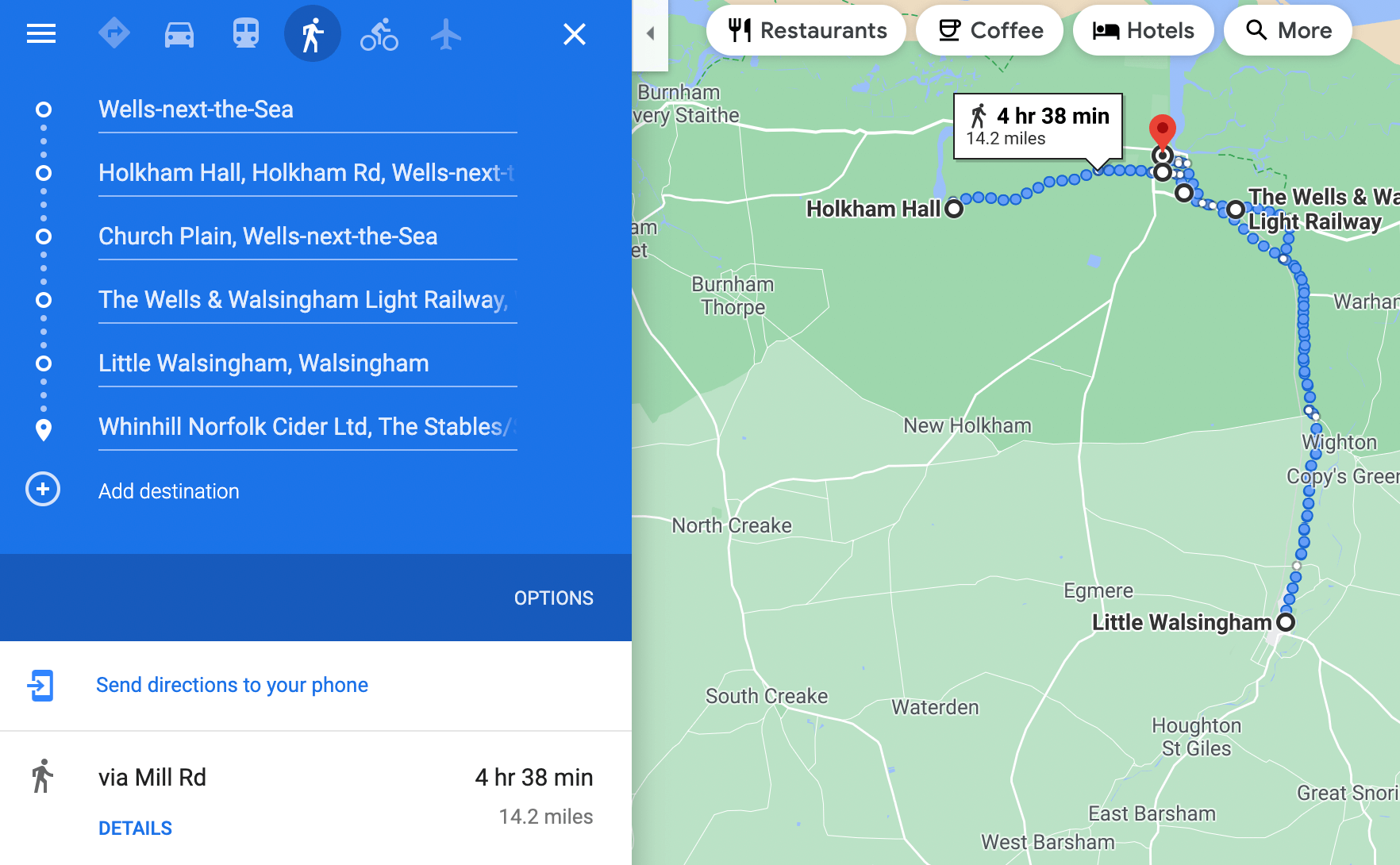 Map of wells next the sea