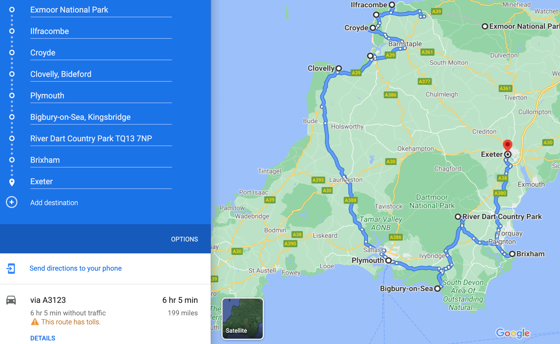 road trip round Devon