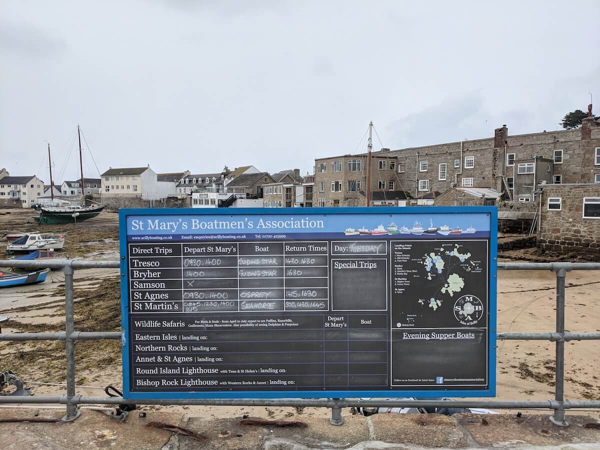 boat trips from St Mary's Scilly