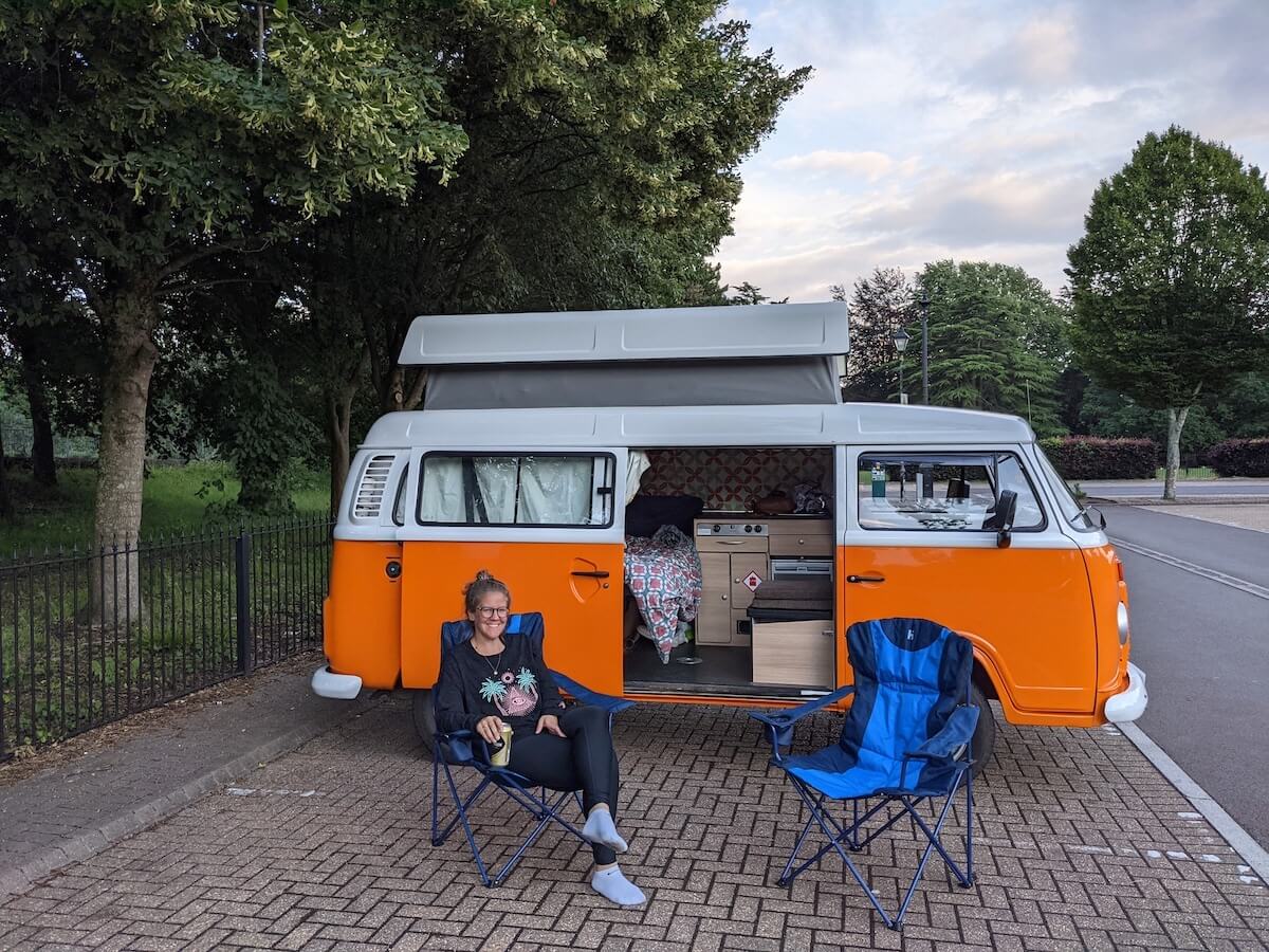 campervan in the car park 