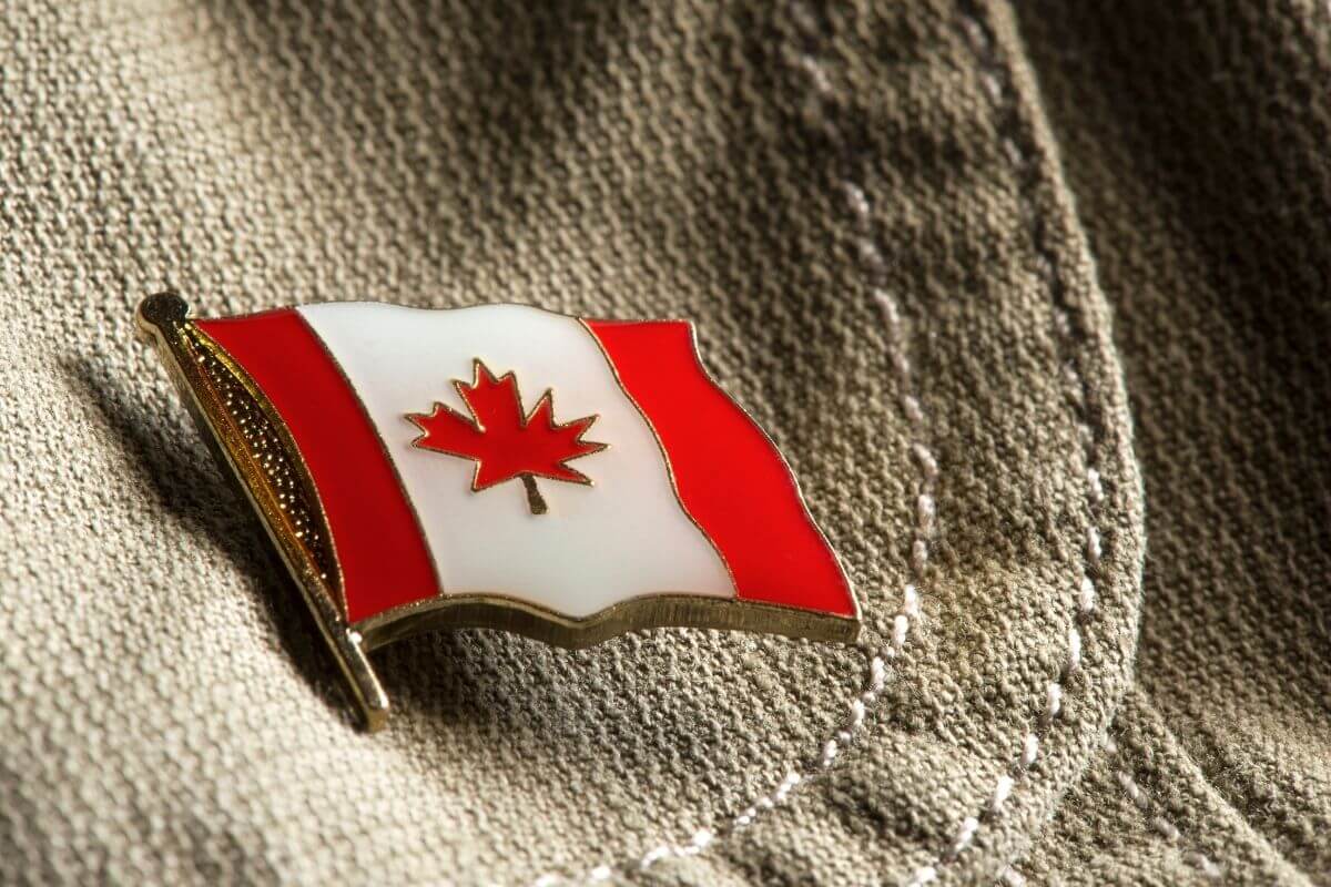 pin badge with the canadian flag