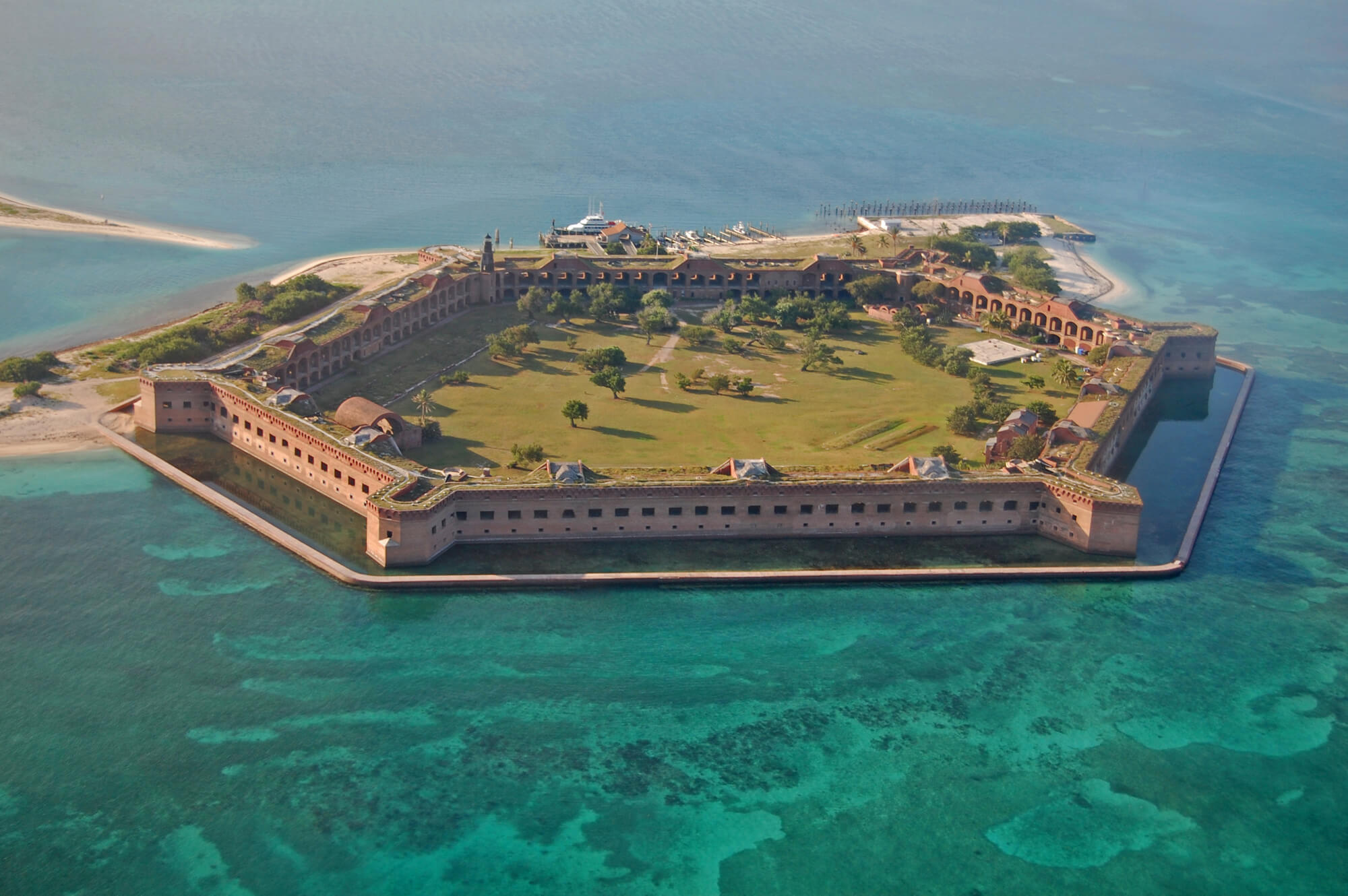 aerial view of Fort Jefferson in the Dry Tortugas National Park, Florida