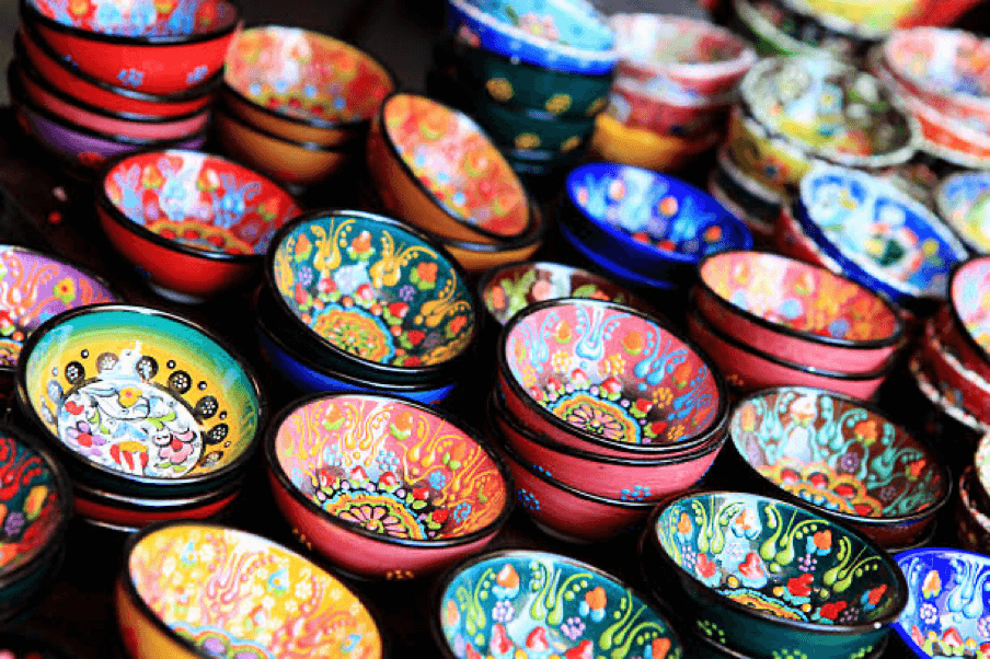 Colourful pottery from Mexico