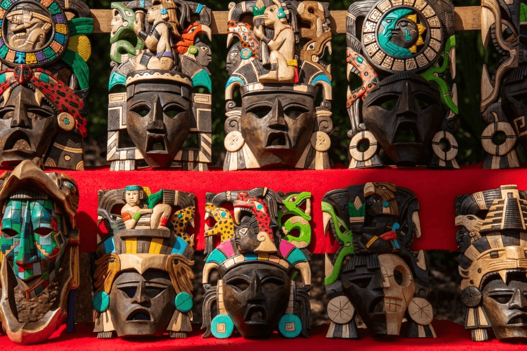 Wooden masks in Mexico