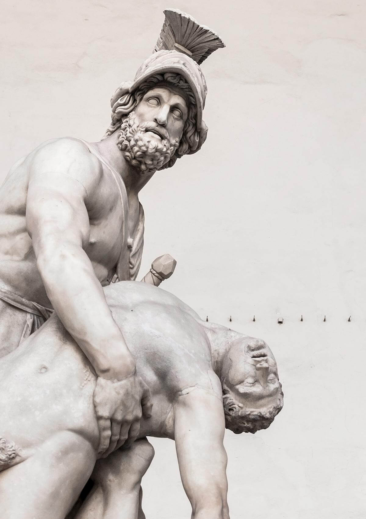 menelaus patroclus stone carved statue in florence italy