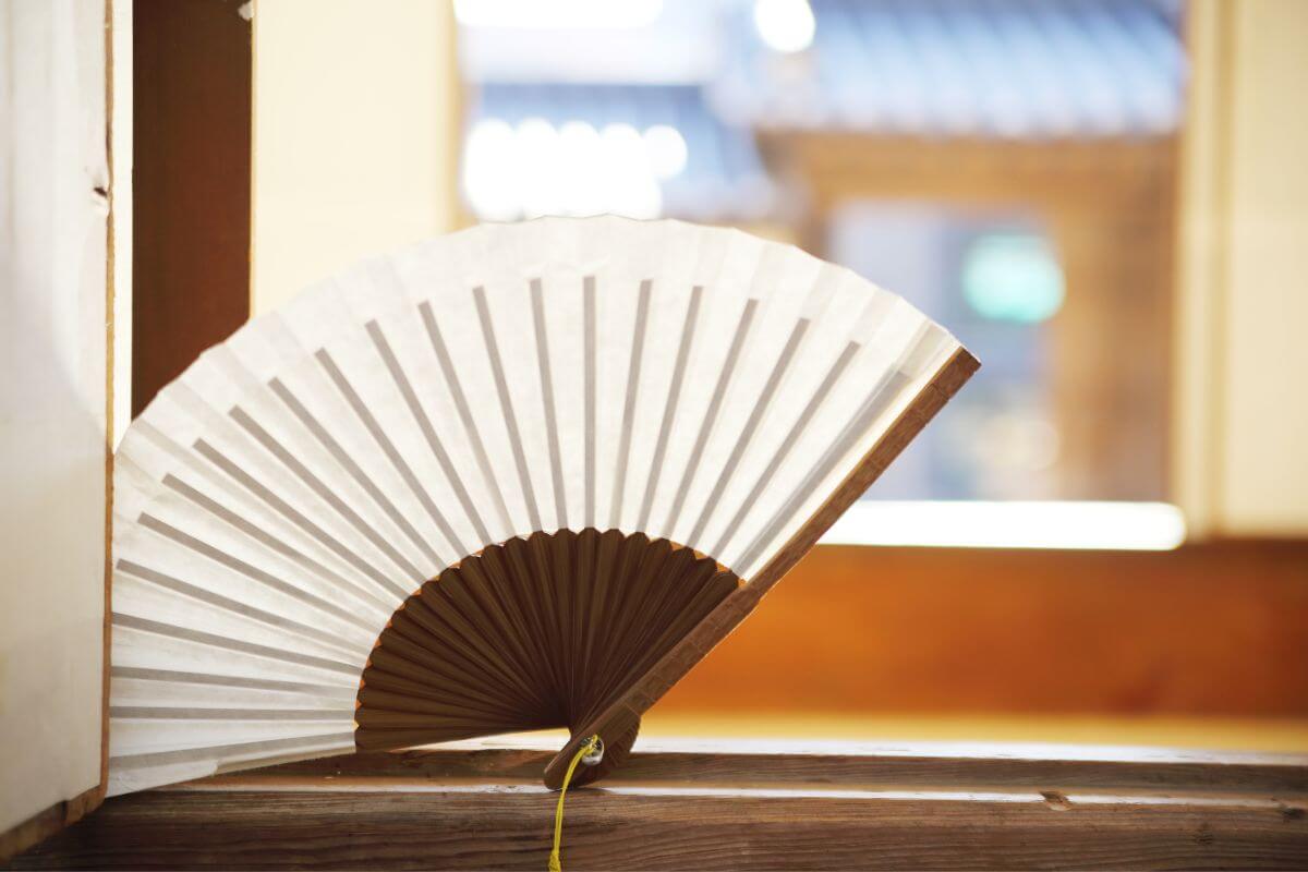 South Korean fan on the windowsill