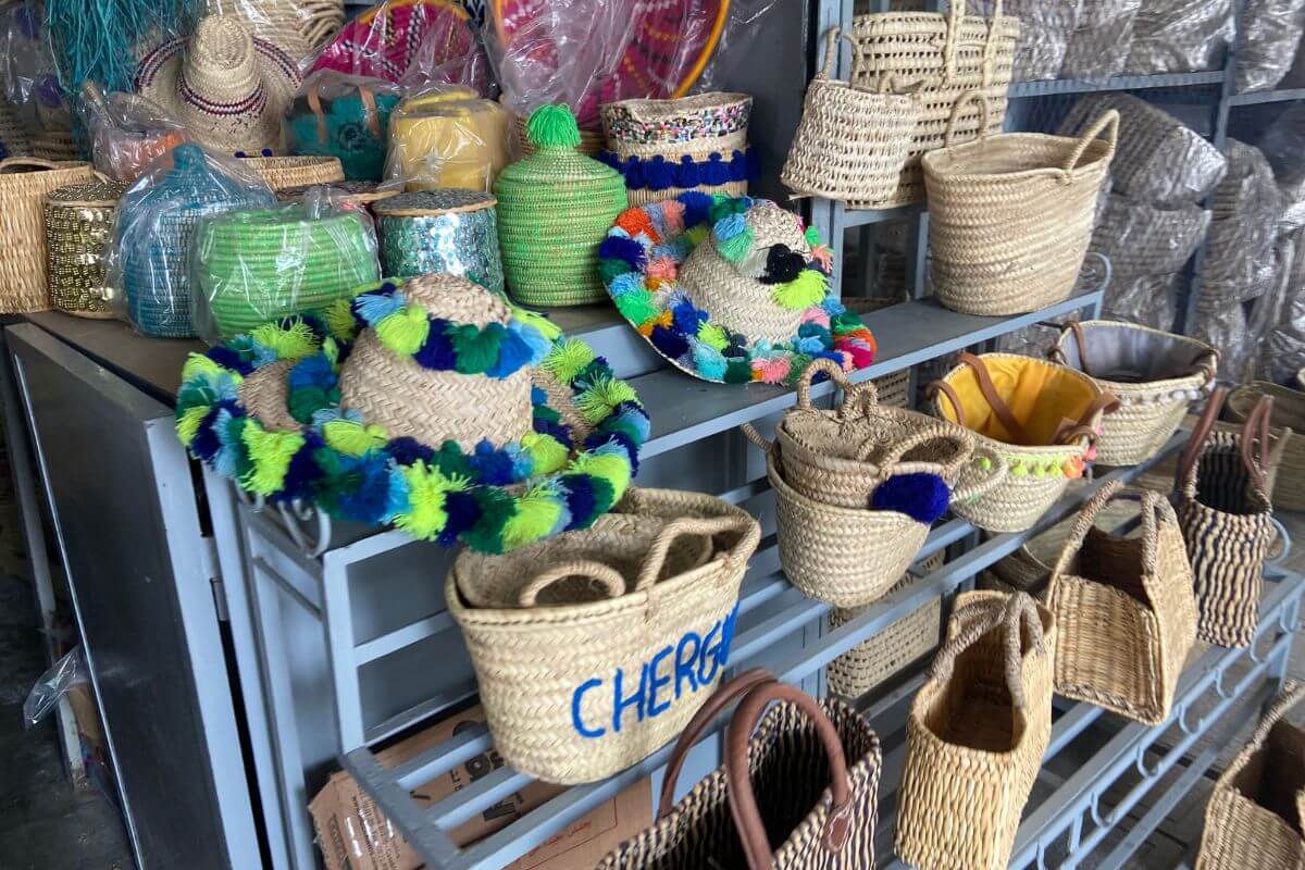 Baskets and straw bags souvenirs from Morocco