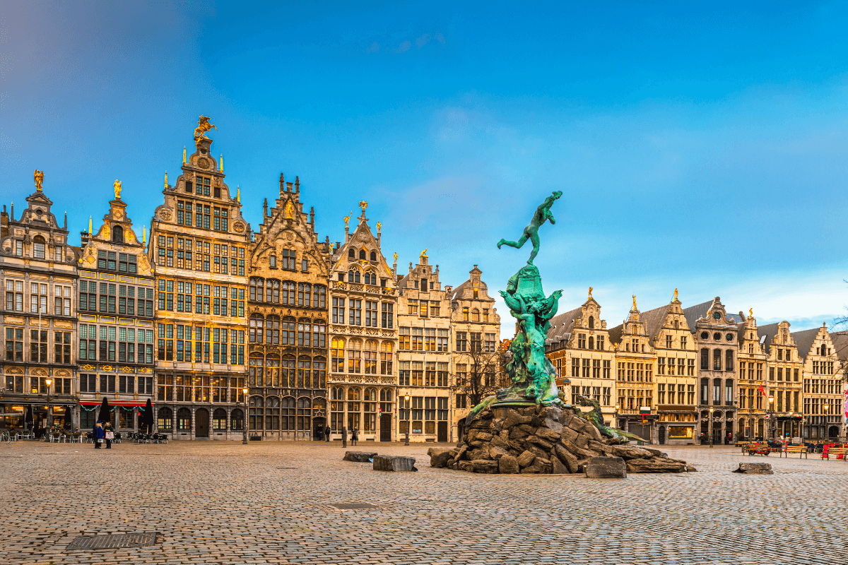 Antwerp, Belgium is easy to reach from the UK by train.