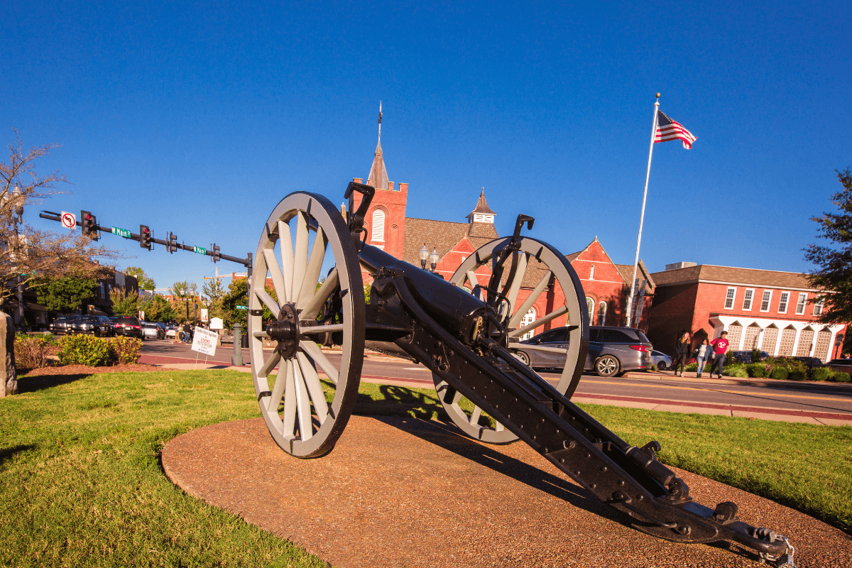 cannon in the historic city of Franklin, 