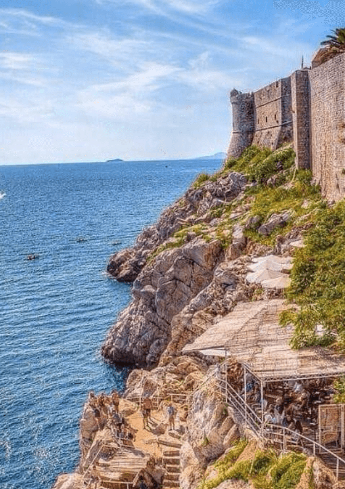 Buza Bar is a cafe that's a secret hole in the fortress walls, known for cliff jumping