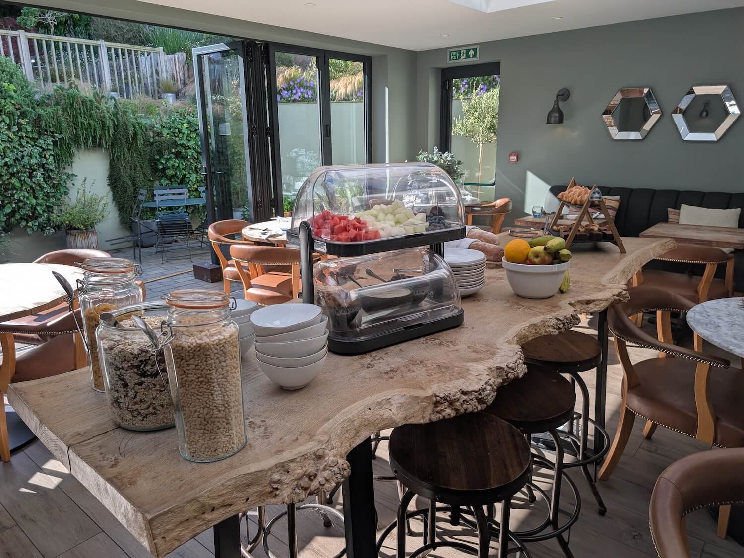 a table with food on it