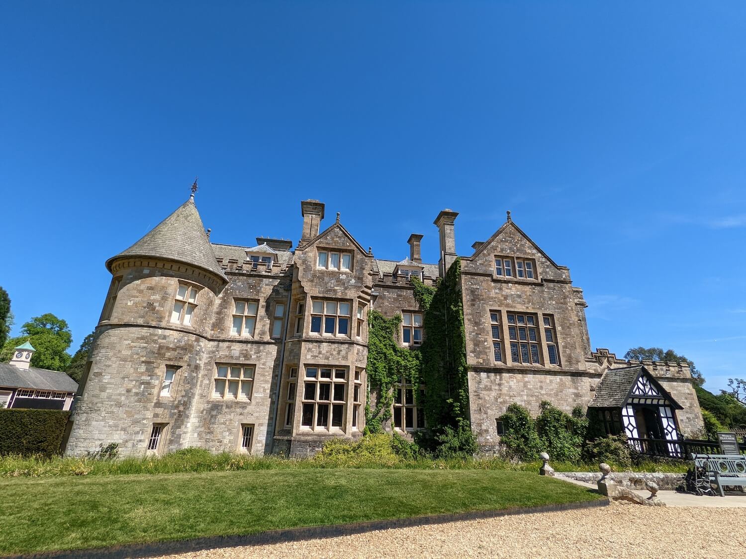 a large stone building with a large tower