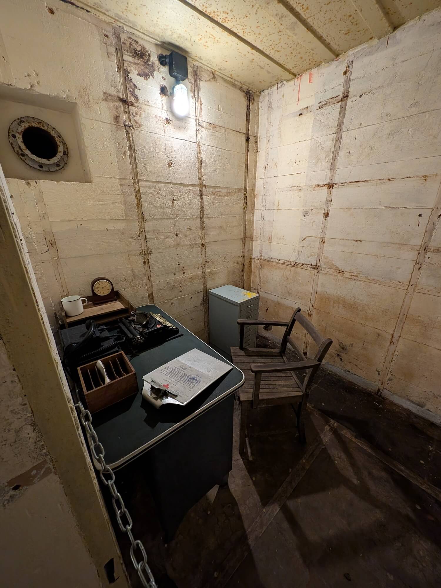Looking inside the bunkers in Alderney