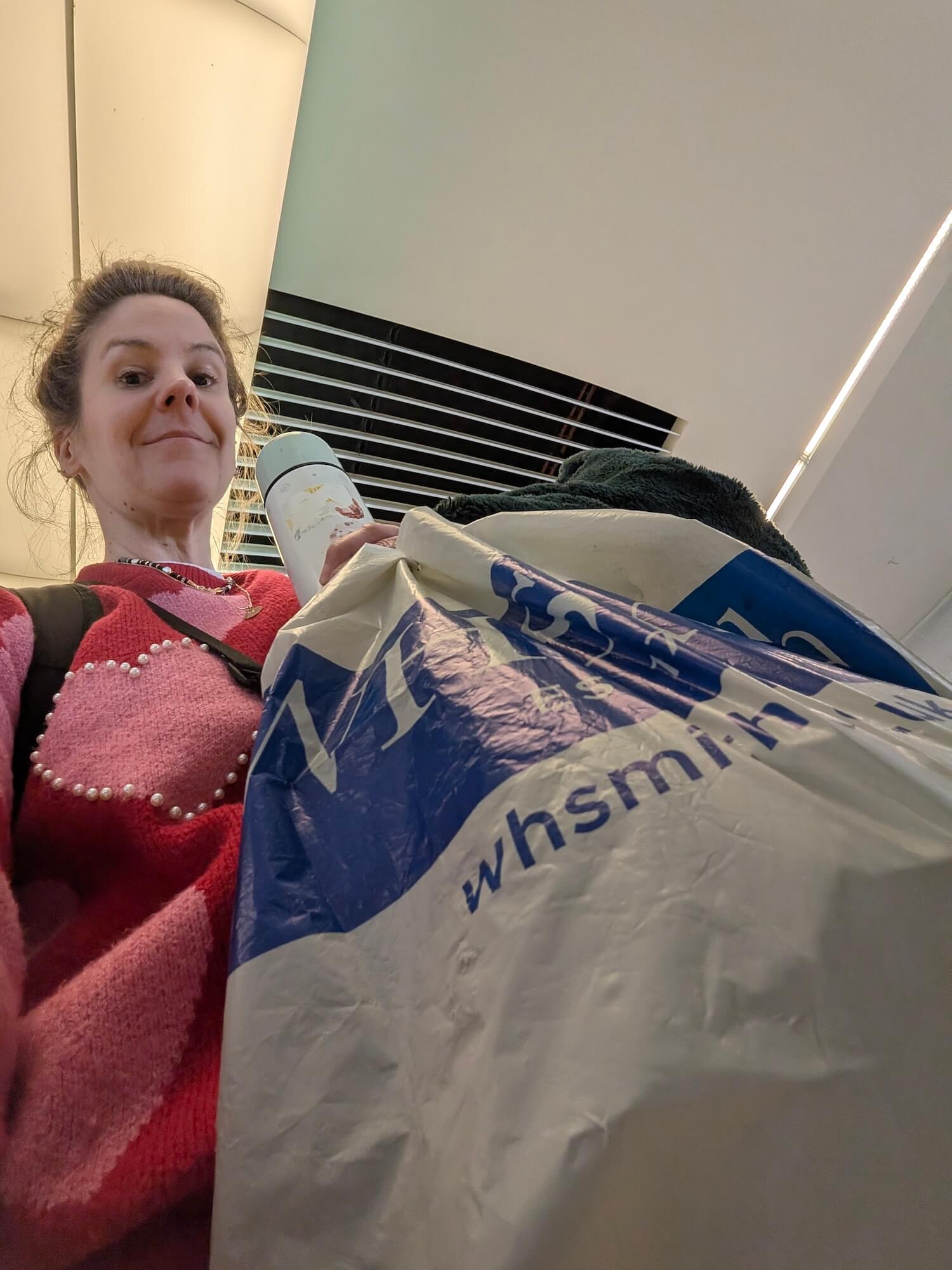 WHsmith carrier bags in the airport