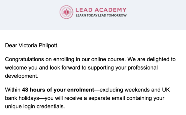 sign up to lead academy