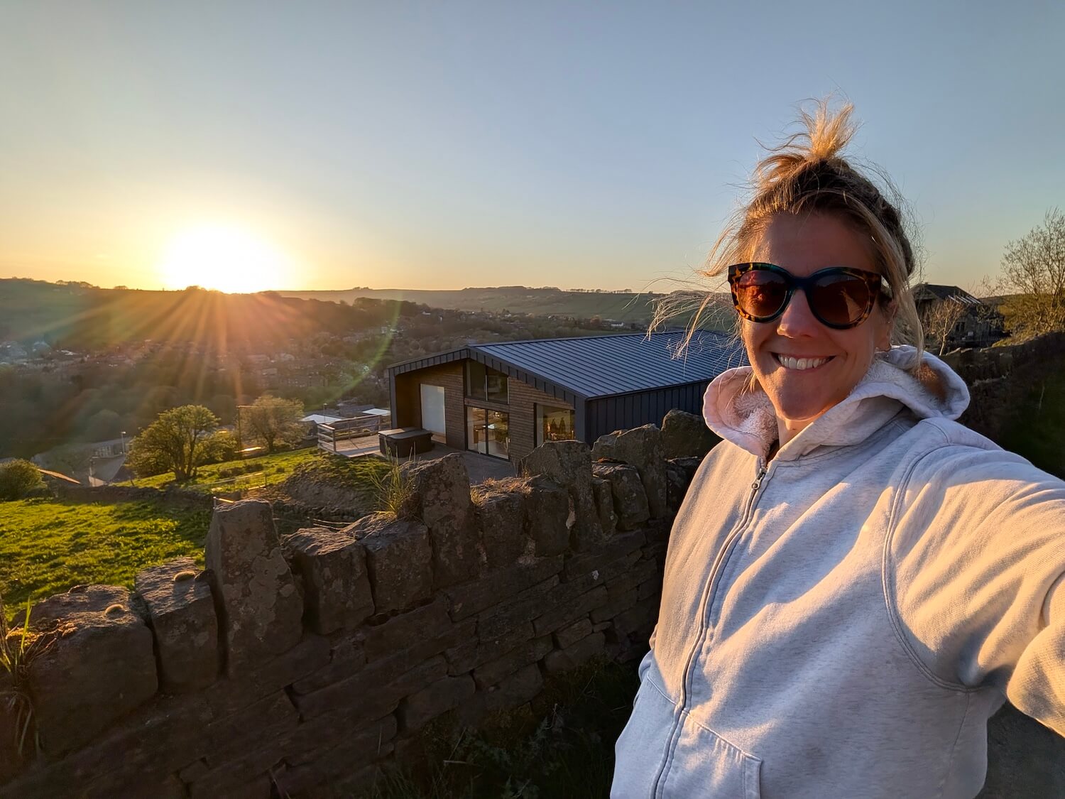 me outside the airbnb in haworth