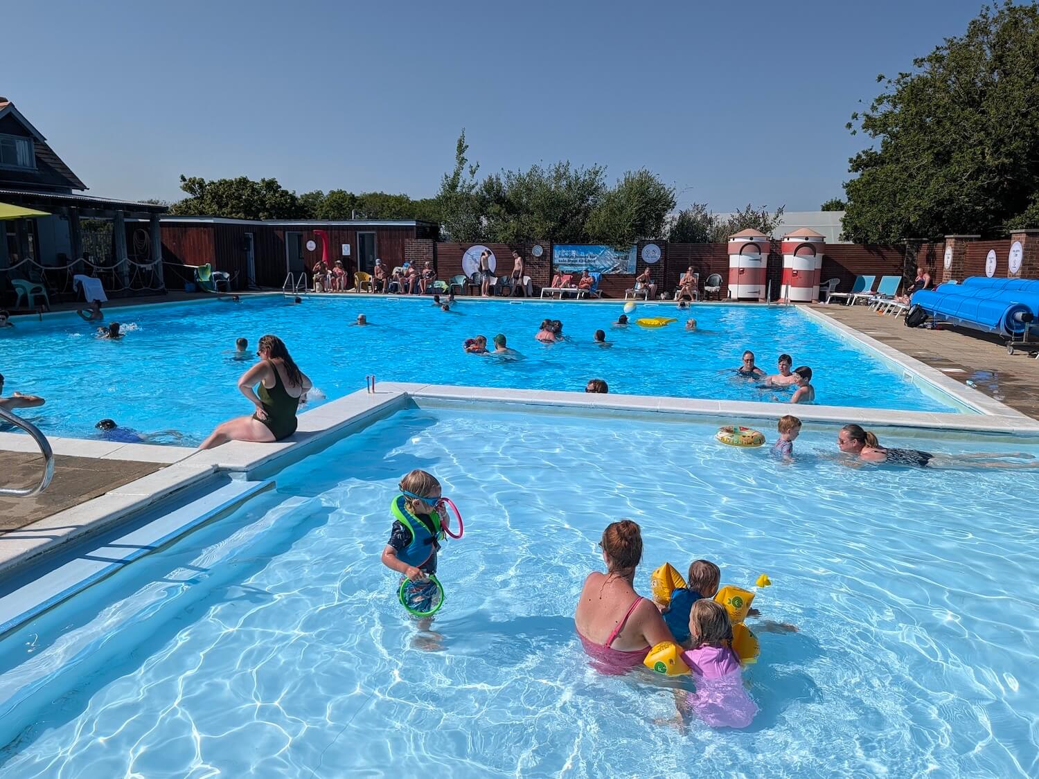 Relaxing at the Whitecliff Bay Holiday Park pool